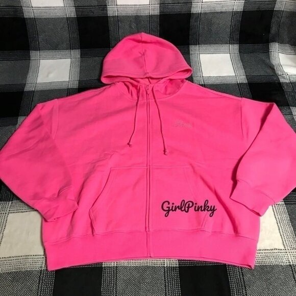 VS PINK CARMINE ROSE FULL ZIP HOODIE WITH BLING LOGO LIMITED EDITION SIZE MEDIUM - Picture 8 of 11